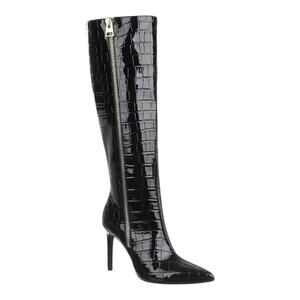 INC Women's Sabrinaa Zip Knee High Extra Wide Calf Boots Black Croc Size 8 W